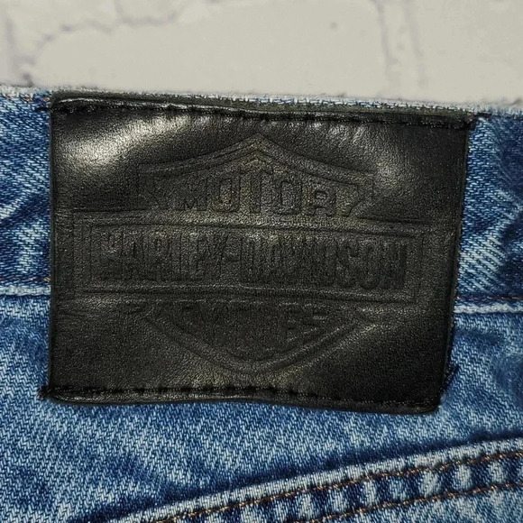 Harley Davidson Genuine Motorclothes Blue Straight Leg Jeans Mens Zip Size 36x32 - Picture 2 of 14